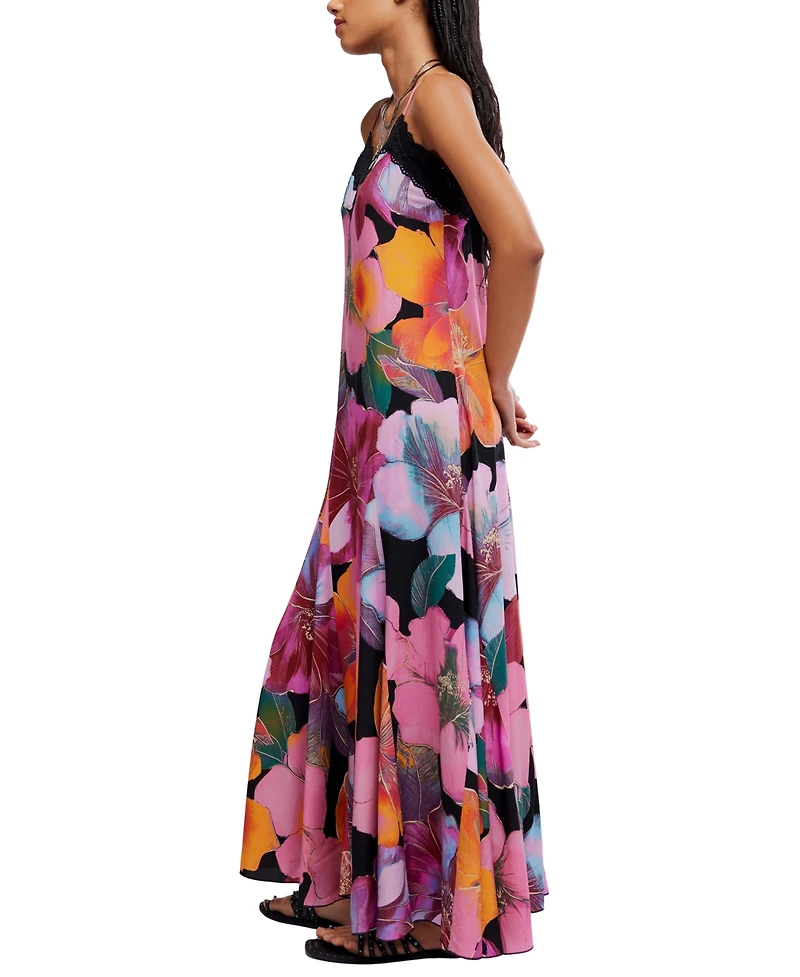 Free People Women's Bloomspell V-Neck Viscose Maxi Dress