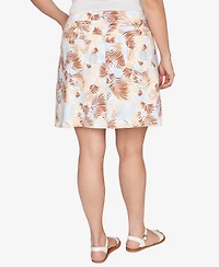 Hearts Of Palm Plus Printed Tech Stretch Pull-On Skort