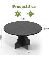 gaomon Farmhouse Round Dining Table for 4-6 People, Wooden Circle Kitchen Table, Circular Breakfast Nook Furniture for Apartment