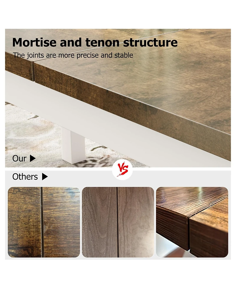 gaomon Modern Industrial 6-8 Person Rectangular Dining Table