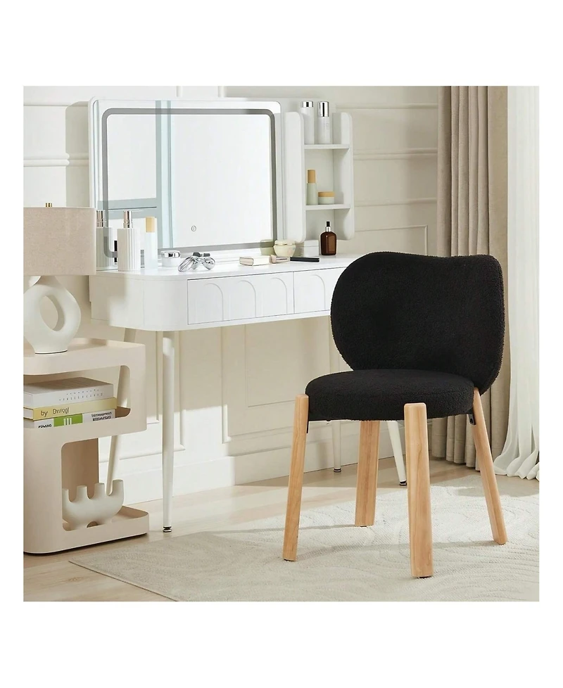 gaomon Dining Chair 2PCS Home Plush Makeup Vanity Chair for Kitchen Dining Room