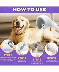 Aronkl Pet Spray Grooming Brush Self Cleaning Rechargeable Hair Removal for Dog Cat with Mist