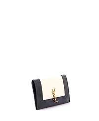 Pre-Owned Saint Laurent Bicolor Monogram Wallet Leather and Patent