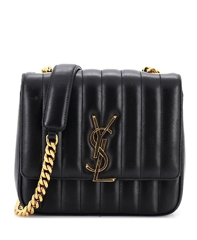 Pre-Owned Saint Laurent Medium Vicky Crossbody Bag Vertical Quilted Leather