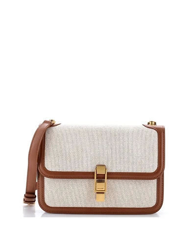Pre-Owned Saint Laurent Medium Carre Satchel Canvas with Leather