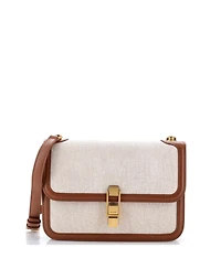 Pre-Owned Saint Laurent Medium Carre Satchel Canvas with Leather