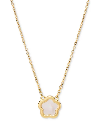 Ana Luisa Saya Gold-Plated Mother of Pearl Inlay Flower Pendant Necklace