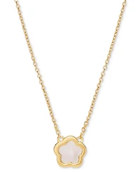 Ana Luisa Saya Gold-Plated Mother of Pearl Inlay Flower Pendant Necklace