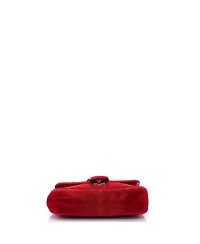 Pre-Owned Gucci Mini Gg Marmont Flap Bag Matelasse Velvet