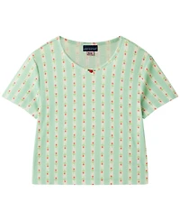 Andy & Evan Girls' 6-16 Rosette T-Shirt and Shorts, 2-Piece Pajama Set