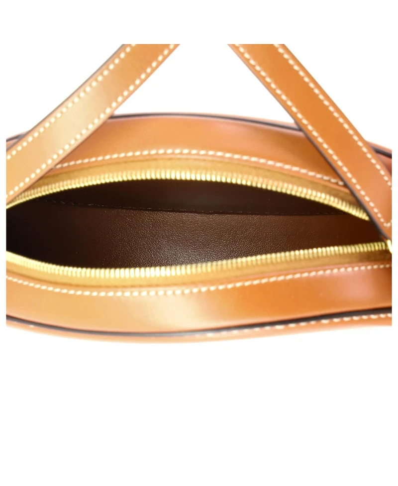 Pre-Owned Celine Triomphe Oval Crossbody Bag Tweed and Leather