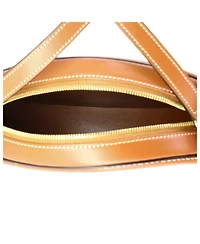 Pre-Owned Celine Triomphe Oval Crossbody Bag Tweed and Leather