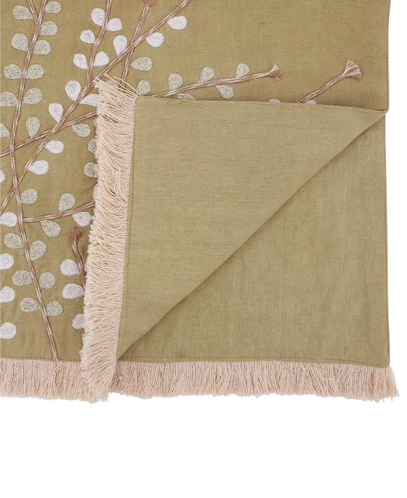 Saro Lifestyle Embroidered Botanical Table Runner, 16" x 72"