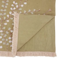 Saro Lifestyle Embroidered Botanical Table Runner, 16" x 72"
