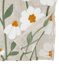 Saro Lifestyle Embroidered Linen Blend Floral Table Runner, 14" x 72"