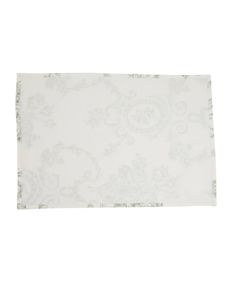 Saro Lifestyle Floral Toile Linen Blend Placemats, Set of 4