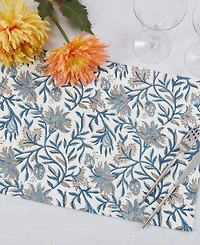 Saro Lifestyle Botanical Floral Cotton Placemats, Set of 4