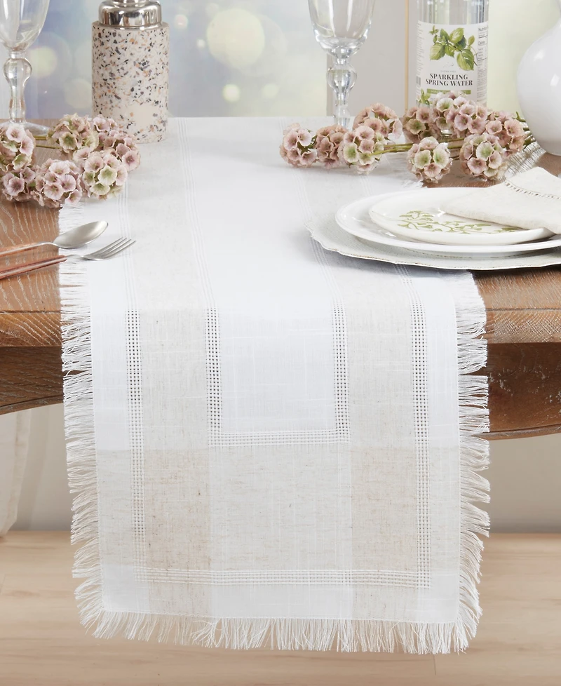 Saro Lifestyle Fringed Table Runner