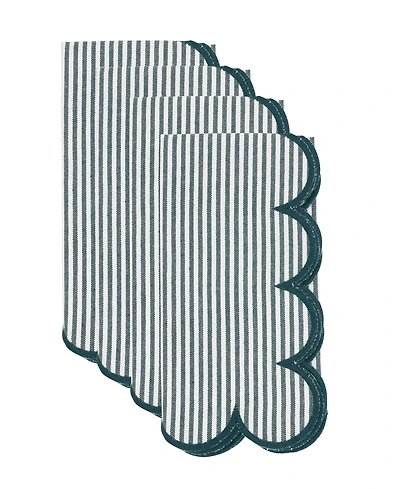 Saro Lifestyle Striped Cotton Decorative Napkins, Set of 4