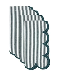 Saro Lifestyle Striped Cotton Decorative Napkins, Set of 4