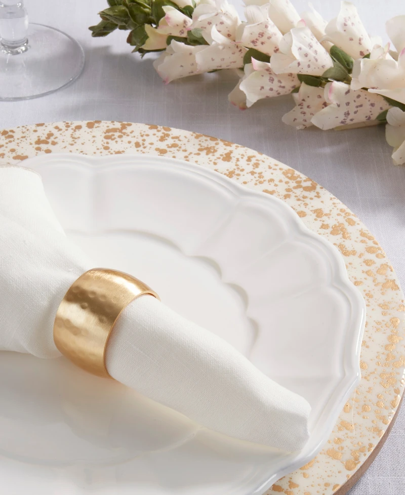 Saro Lifestyle Brushed Brass Napkin Rings, Set of 4