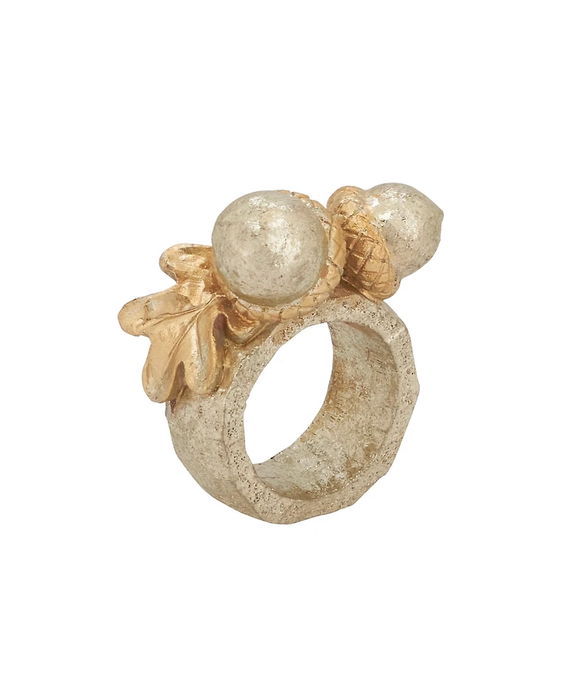 Saro Lifestyle Decorative Acorn Resin Napkin Rings, Set of 4