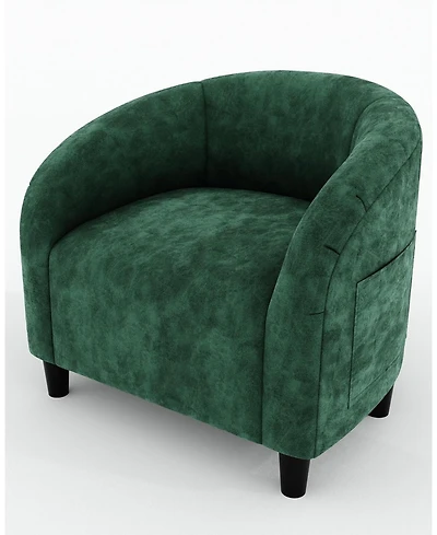 gaomon Accent Chair Velvet Club Barrel Chair with Armrests and Soft Padded Seat for Living Room Bedroom Study Waiting Room