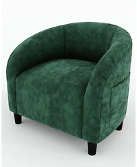 gaomon Accent Chair Velvet Club Barrel Chair with Armrests and Soft Padded Seat for Living Room Bedroom Study Waiting Room