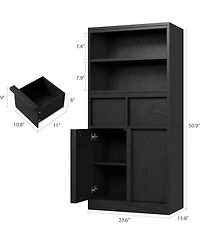 gaomon Tall Bathroom Cabinet, Floor Storage Cabinet with Doors & 2 Drawers, Organizer Freestanding for Bathroom, Living Room