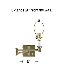 Barnes and Ivy Modern Swing Arm Wall Lamp Base Dark Antique Brass Plug-In Light Fixture for Bedroom Bedside Living Room Reading