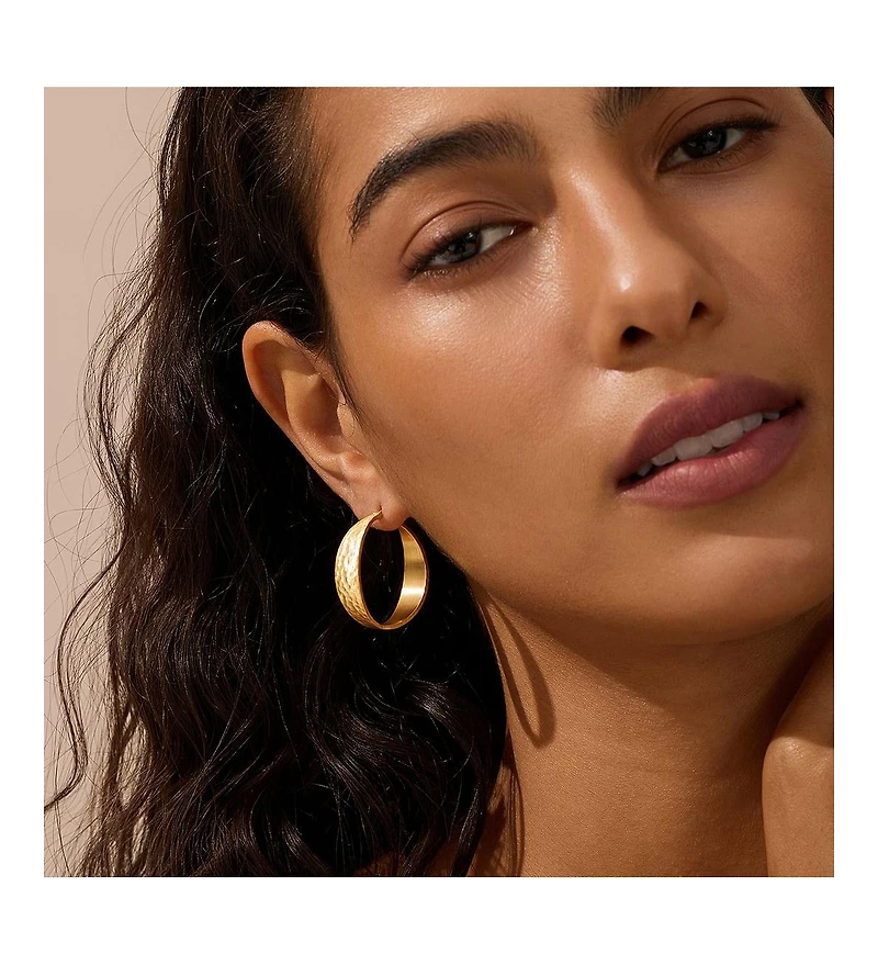 Satya Jewelry Shine Bright Hammered Hoop Earrings