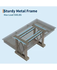 gaomon 71-Inch Large Wooden Kitchen Table with 2 Drawers- Dining Table for 6-8- Modern Homes