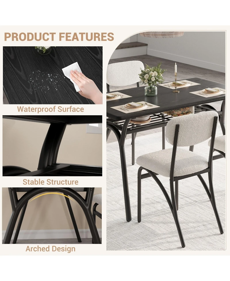 gaomon 5-Piece Compact Dining Set with Built-In Storage