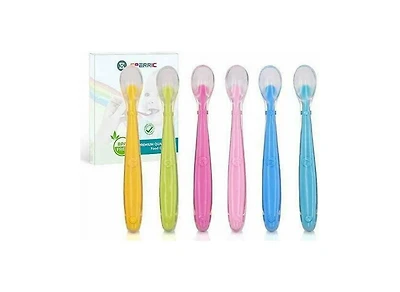 Sperric Best First Stage Baby Spoons Bpa Free, 6 - Pack, Soft Baby Spoons Training