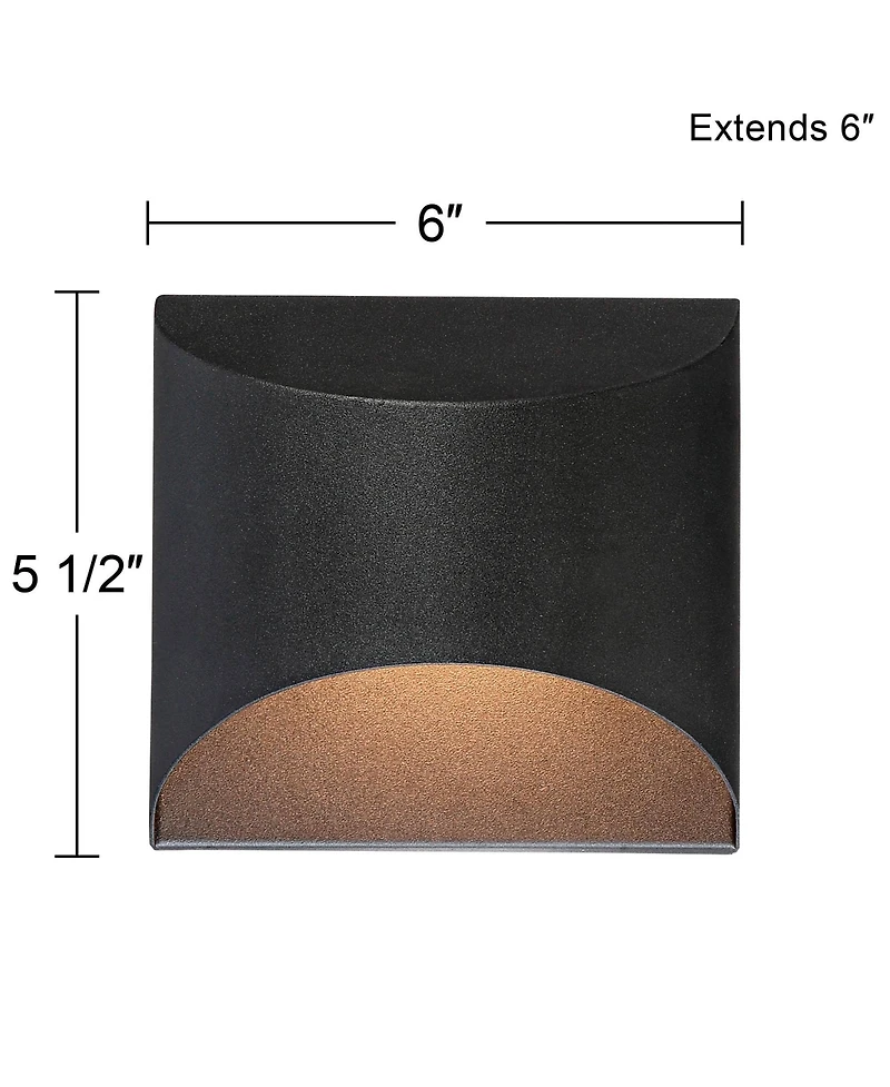 Possini Euro Design Ratner Modern Outdoor Wall Light Fixtures Set of 2 Textured Led Dark Sky Downlight for Post Exterior