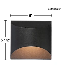 Possini Euro Design Ratner Modern Outdoor Wall Light Fixtures Set of 2 Textured Led Dark Sky Downlight for Post Exterior