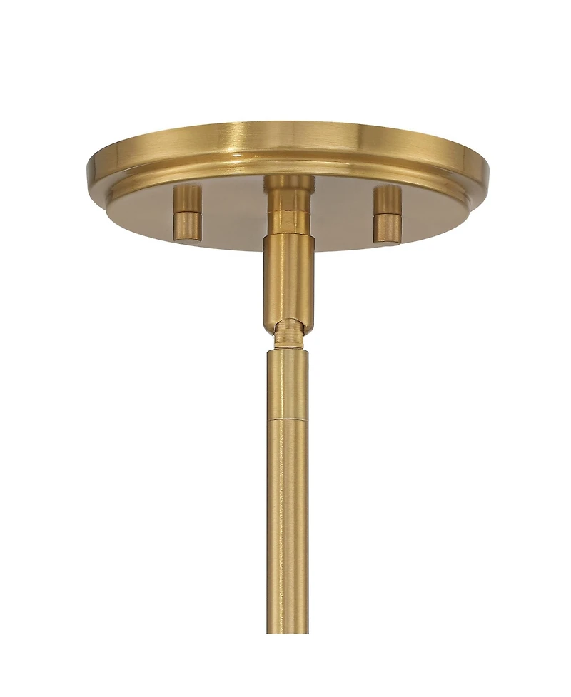 Possini Euro Design Camden Brass Mini Pendant Wide Modern Open Rectangle Clear Glass Fixture for Dining Room Kitchen Island