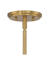 Possini Euro Design Camden Brass Mini Pendant Wide Modern Open Rectangle Clear Glass Fixture for Dining Room Kitchen Island