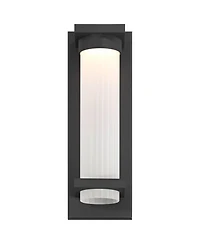 Possini Euro Design Kathleen High Modern Outdoor Wall Light Fixture Mount Porch House Led Bulb Sand Metal Glass Shade