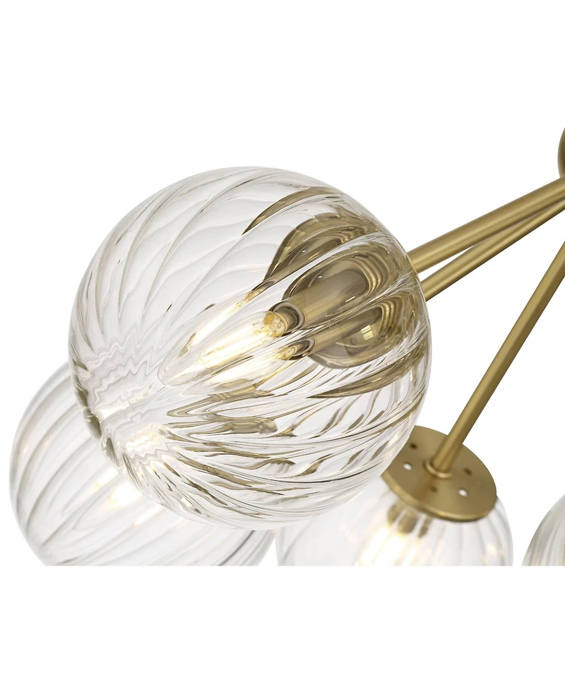 Possini Euro Design Halloran Brass Fluted Glass 8-Light Pendant Light