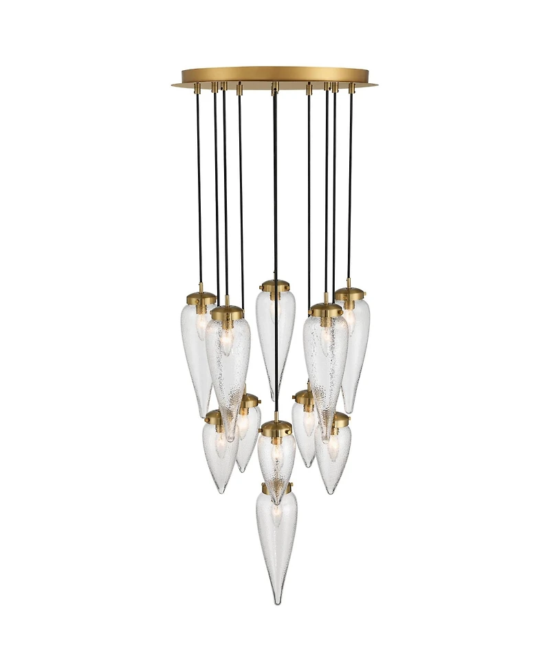 Possini Euro Design Possini Euro Odense 19 Soft Gold Cast Glass 11-Light Chandelier