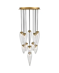 Possini Euro Design Possini Euro Odense 19 Soft Gold Cast Glass 11-Light Chandelier