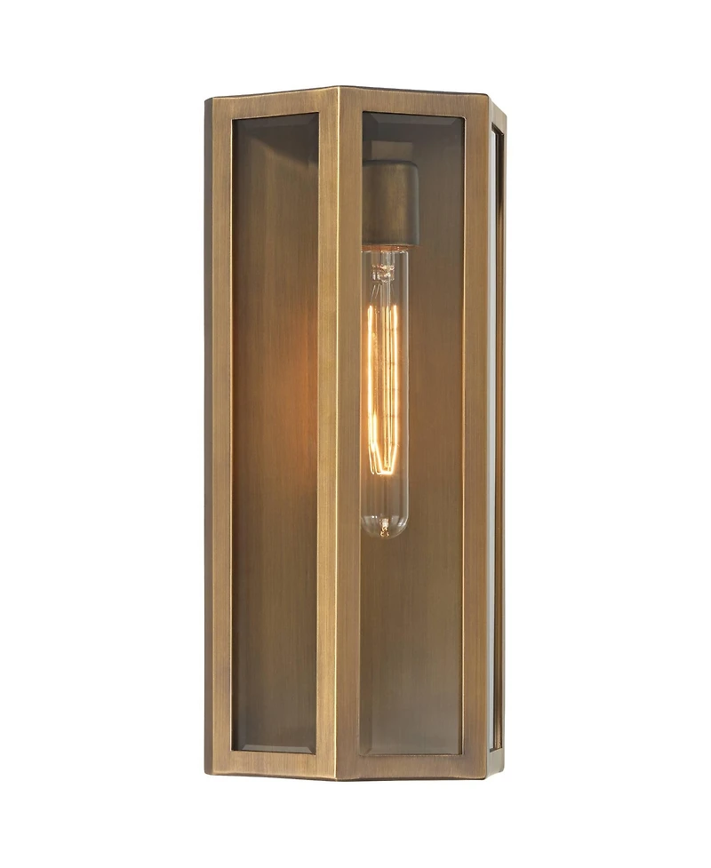 John Timberland Cecily High Aged Brass Indoor/Outdoor Wall Light