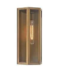 John Timberland Cecily High Aged Brass Indoor/Outdoor Wall Light
