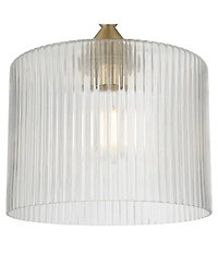Possini Euro Design Krakow Wide Satin Brass Fluted Glass Ceiling Light