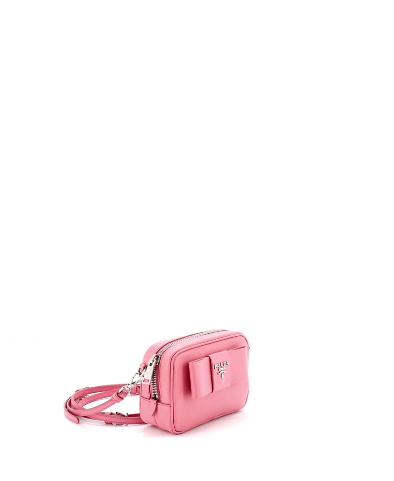 Pre-Owned Prada Mini Bow Camera Crossbody Bag Saffiano Leather