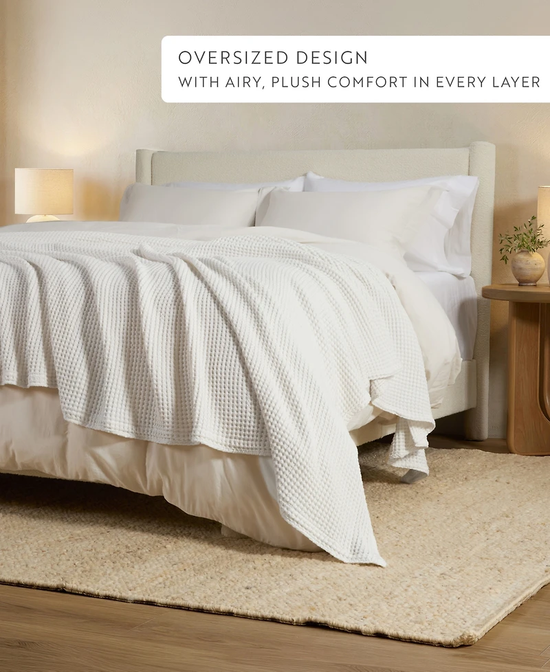 ienjoy Home Waffle Weave Cotton Blanket, King/California King