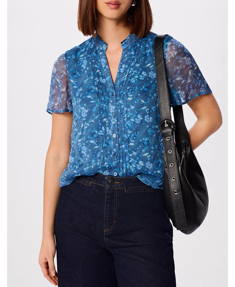 Whistles Women's Ditsy Floral V Neck-Blouse