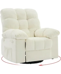 gaomon Rocking Recliner Chair,360 Swivel,30 Rocking,135 Tilt,Chenille Upholstery,Q235 Steel Frame Glider Nursery Chair for Small Spaces