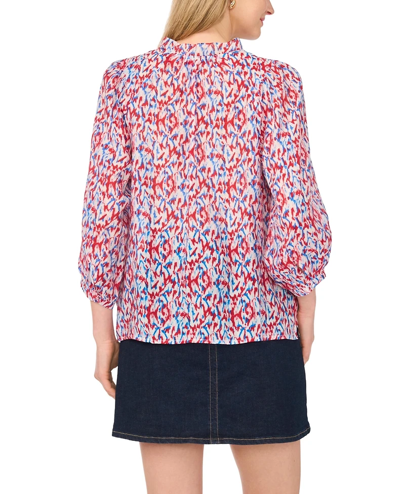 Vince Camuto Women's Printed Split V-Neck Blouse